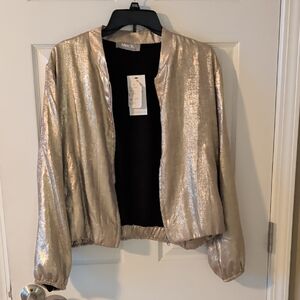 Chic Gold Bomber Jacket